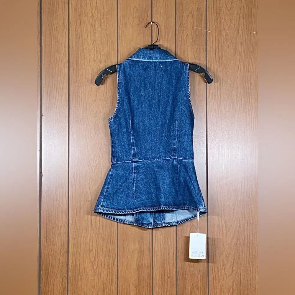 Self-Portrait Denim Vest size 2 - Picture 10 of 12